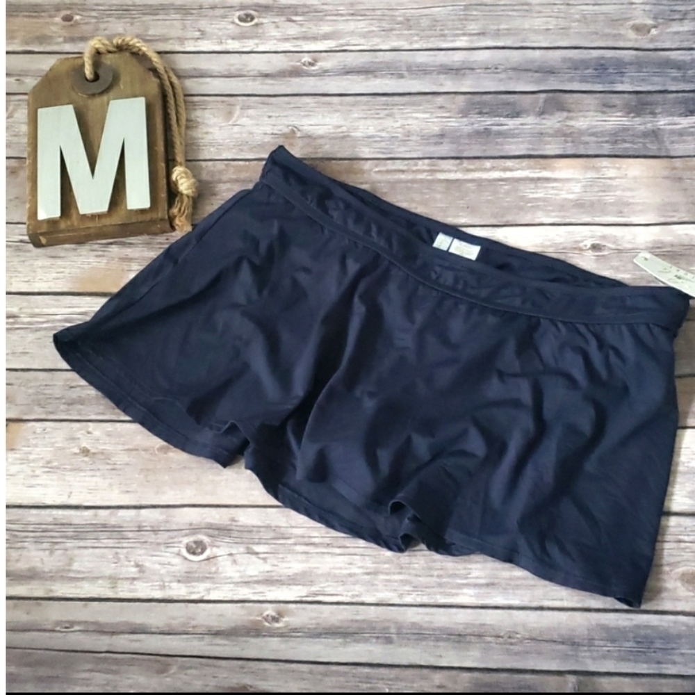 Anne Cole navy blue skirted swim bottom NWT